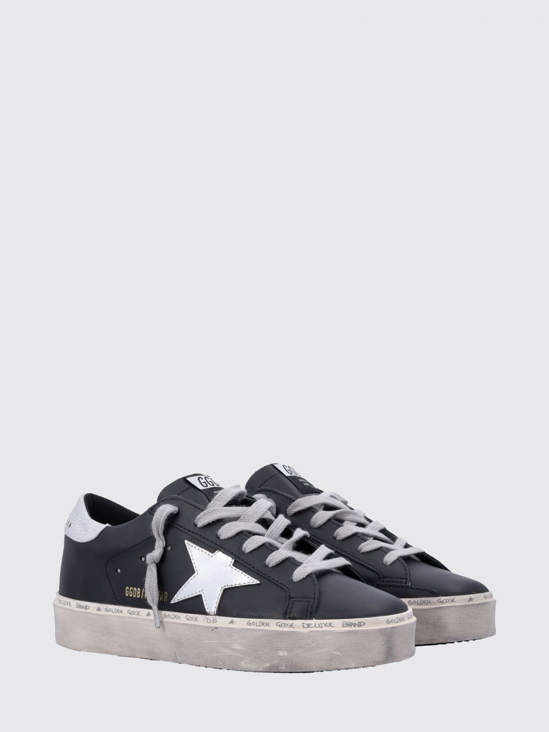 hi star distressed leather platform sneakers