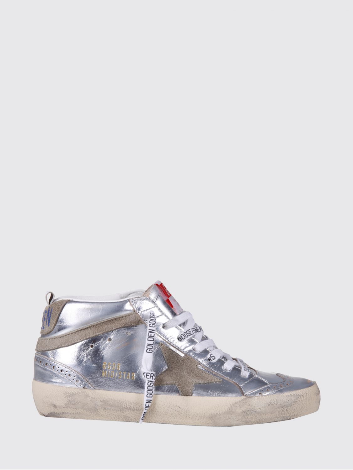 mid-star suede trainers with worn effect and mid-top ankle