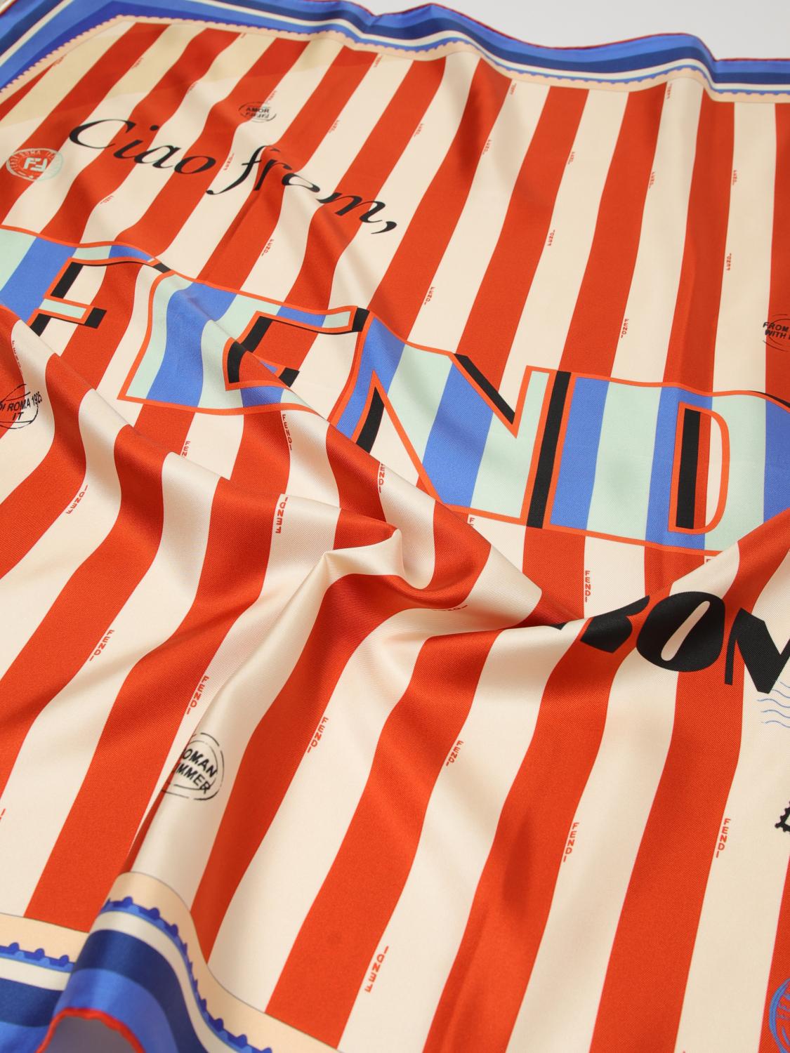 square silk foulard with a two-tone striped pattern