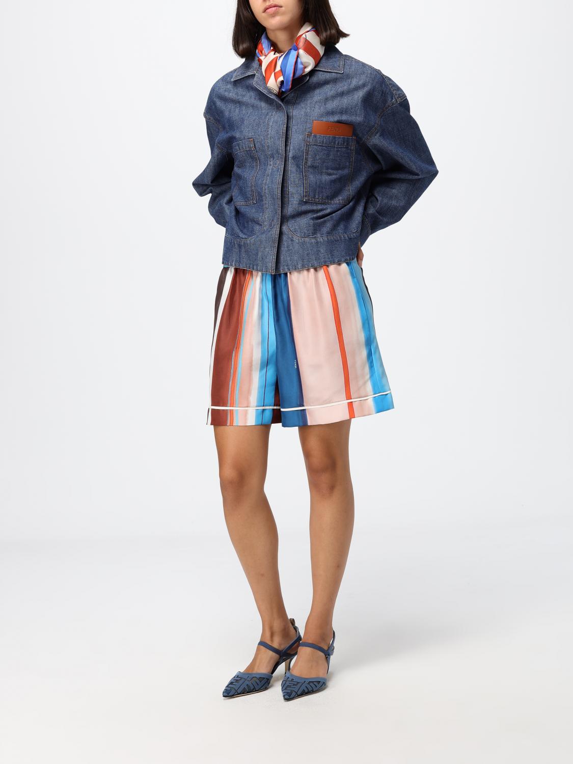 square silk foulard with a two-tone striped pattern