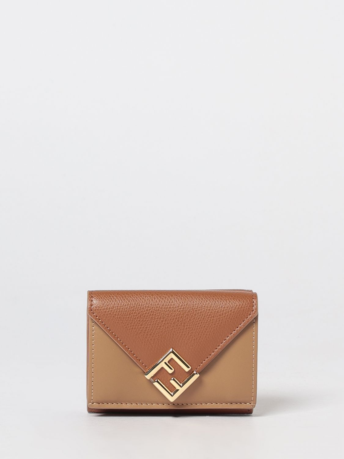ff diamonds grained leather tri-fold wallet with monogram