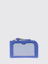 bicolor calfskin zip card holder with ring