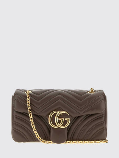 gg marmont matelassé nappa leather shoulder bag with chevron motif