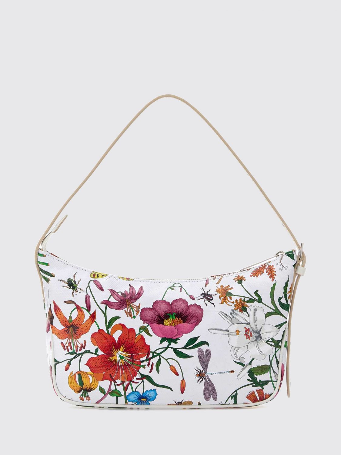 lady lunetta mini floral-print coated cotton shoulder bag