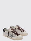 super-star distressed leather and pony hair sneakers
