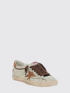 super-star leather trainers with distressed effect and star