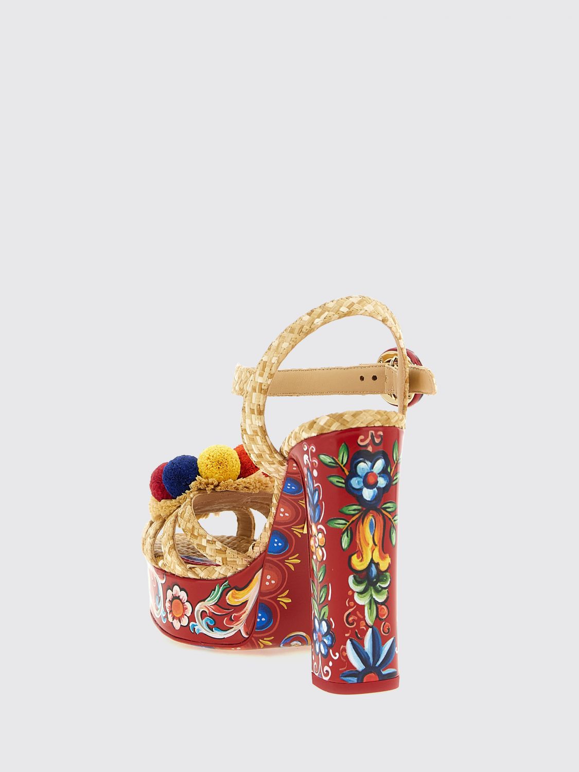 keira sicilian cart print raffia platform sandals