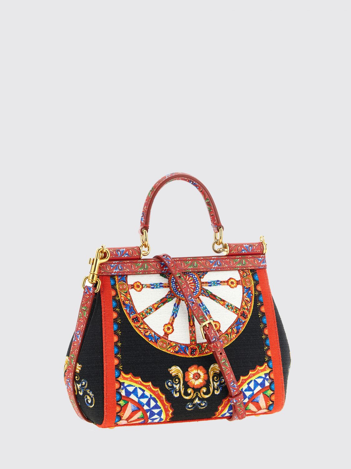 sicily mini handbag with 'carretto siciliano' print