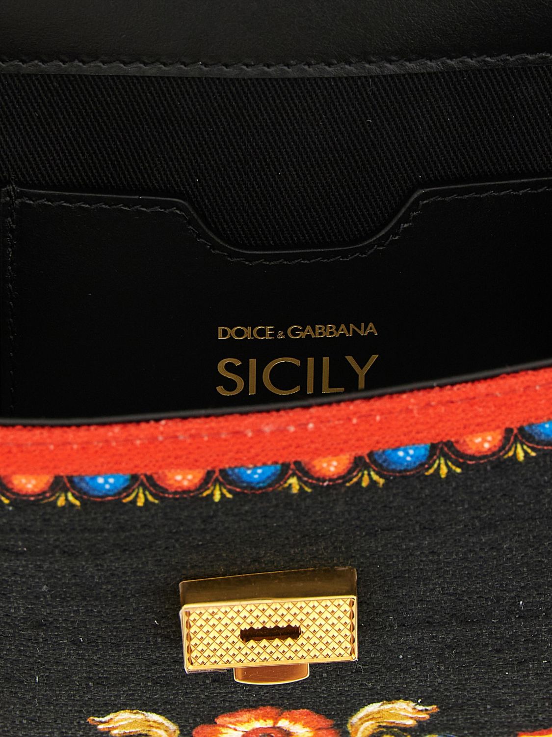sicily mini handbag with 'carretto siciliano' print