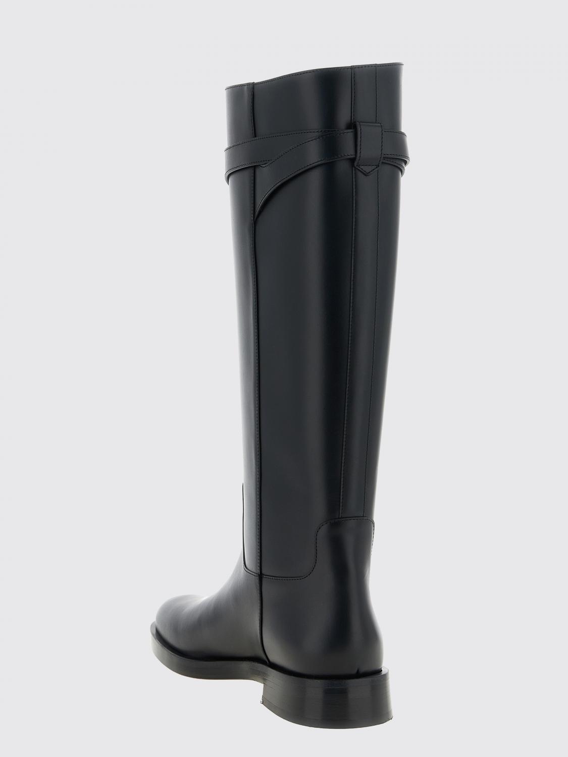 knee-high vlogo signature boots in calfskin leather