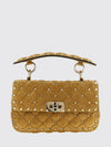 rockstud spike handbag in quilted leather with studs