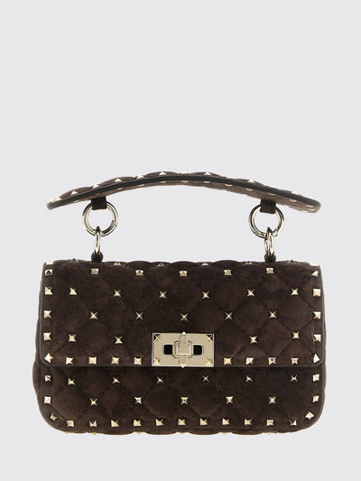 rockstud spike handbag in quilted leather with studs