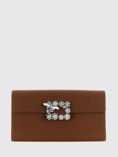 mini satin bucket bag with jewel buckle