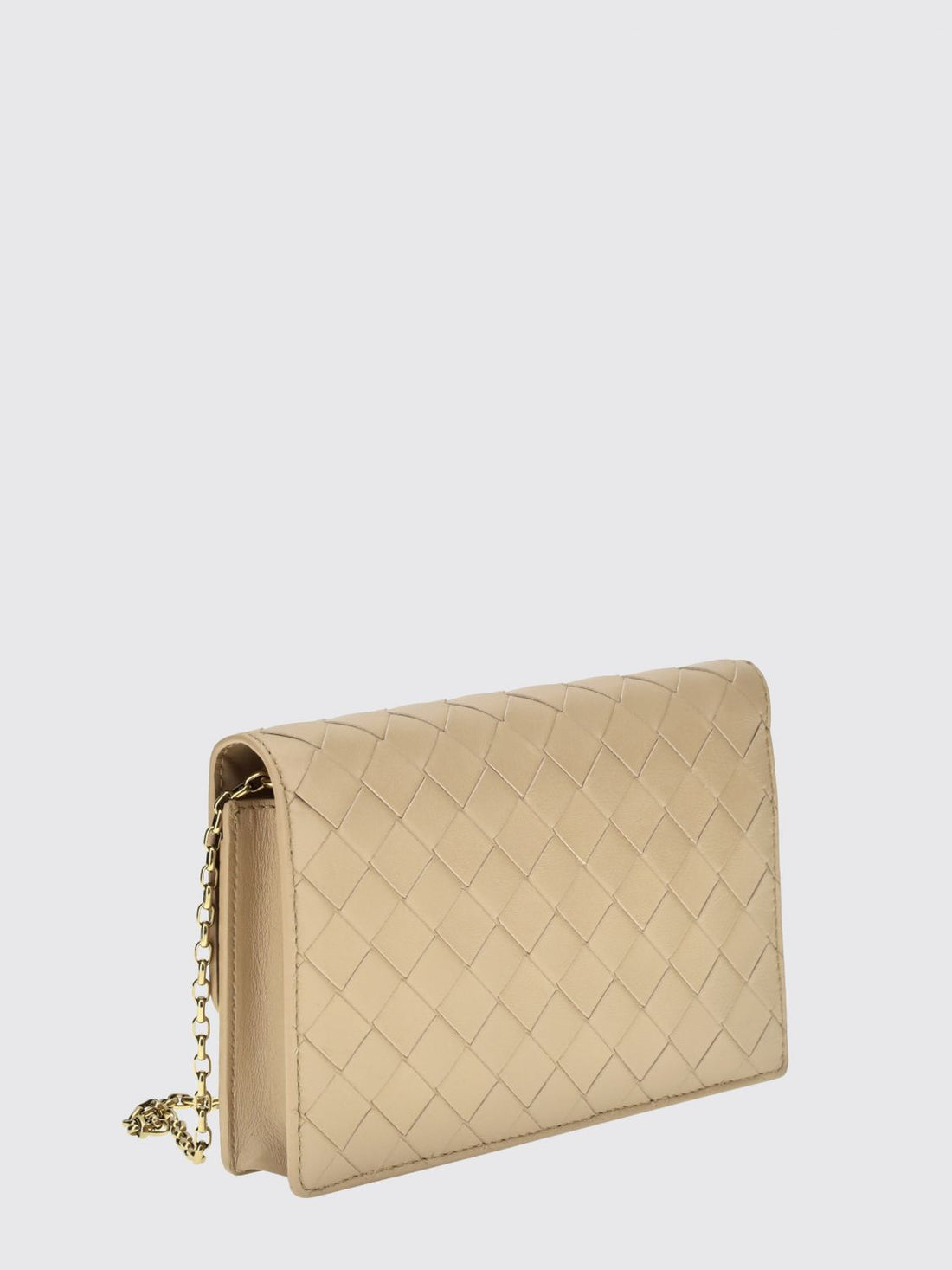 BOTTEGA VENETA OS andiamo mini intrecciato lambskin bag with chain strap