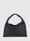 hop intrecciato calfskin shoulder bag with woven handle