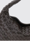 hop intrecciato calfskin shoulder bag with woven handle