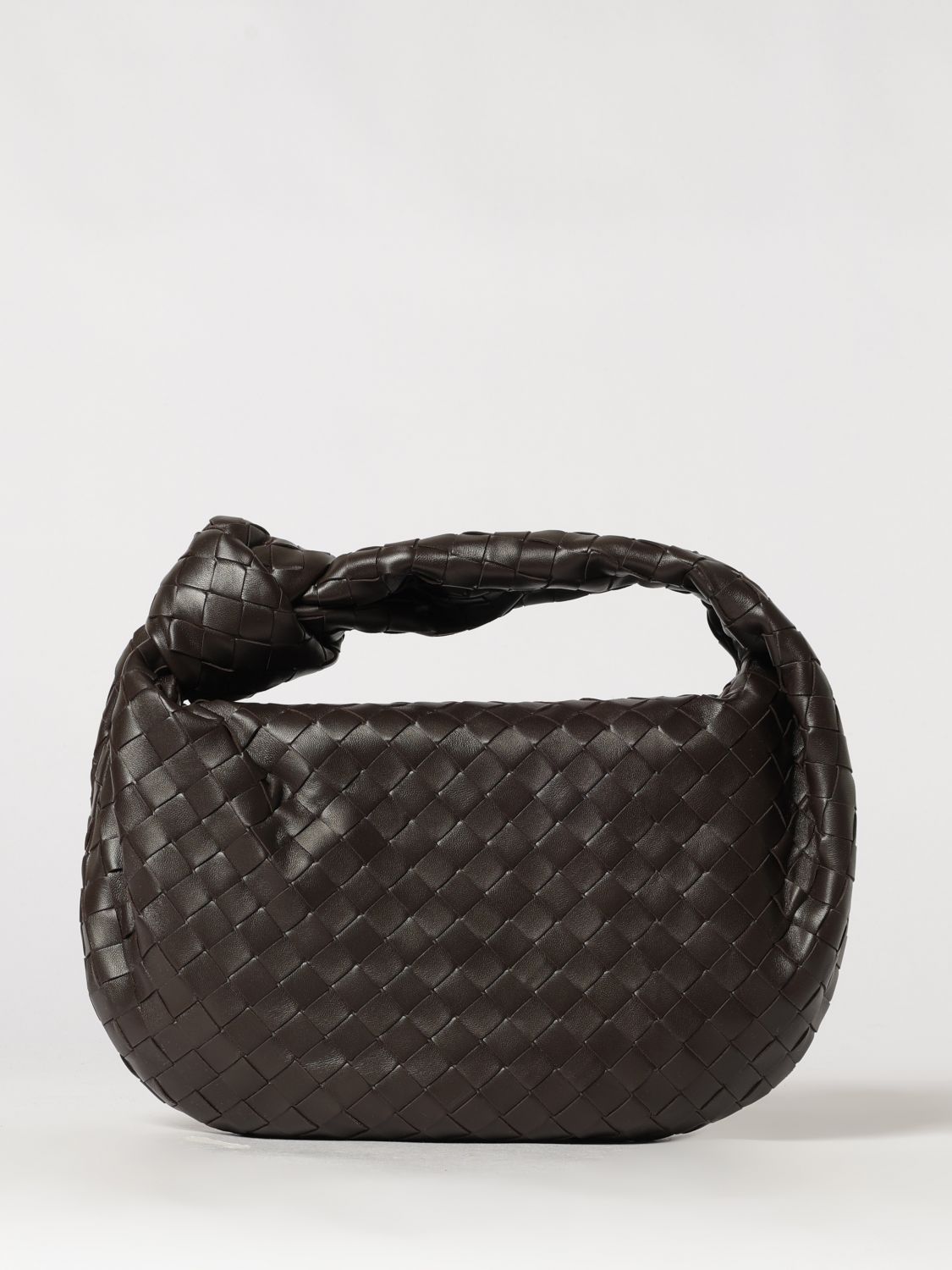 medium jodie handbag in intrecciato leather with knotted handle