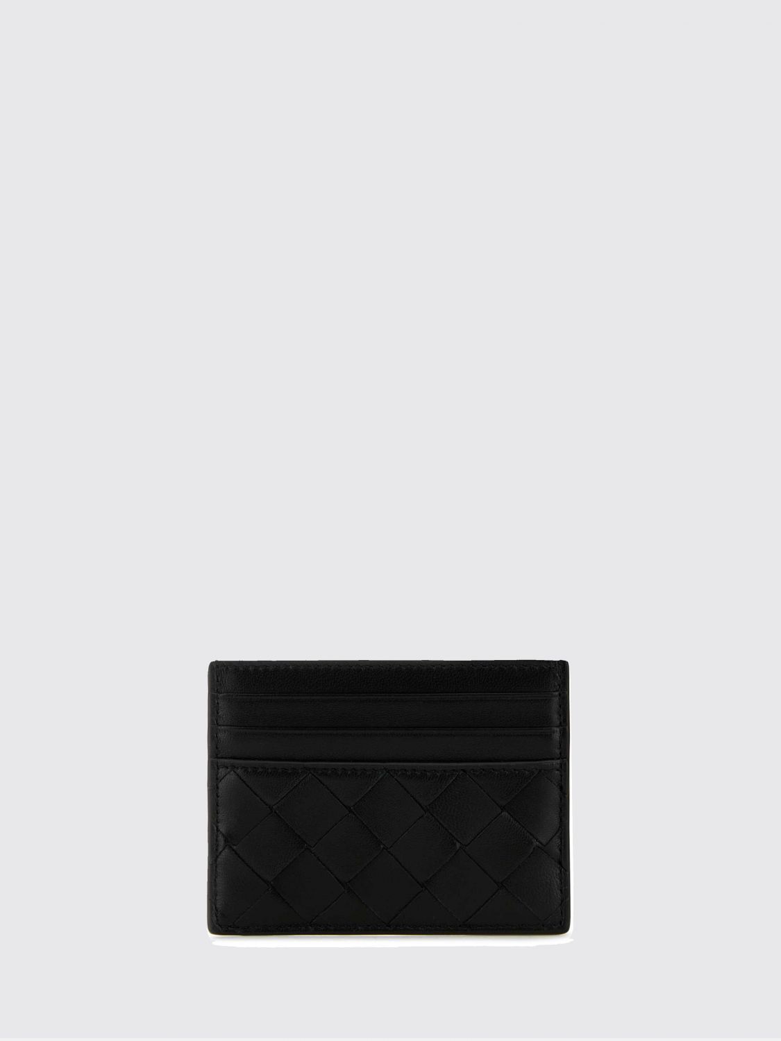 flat woven nappa calfskin card holder with 7 slots