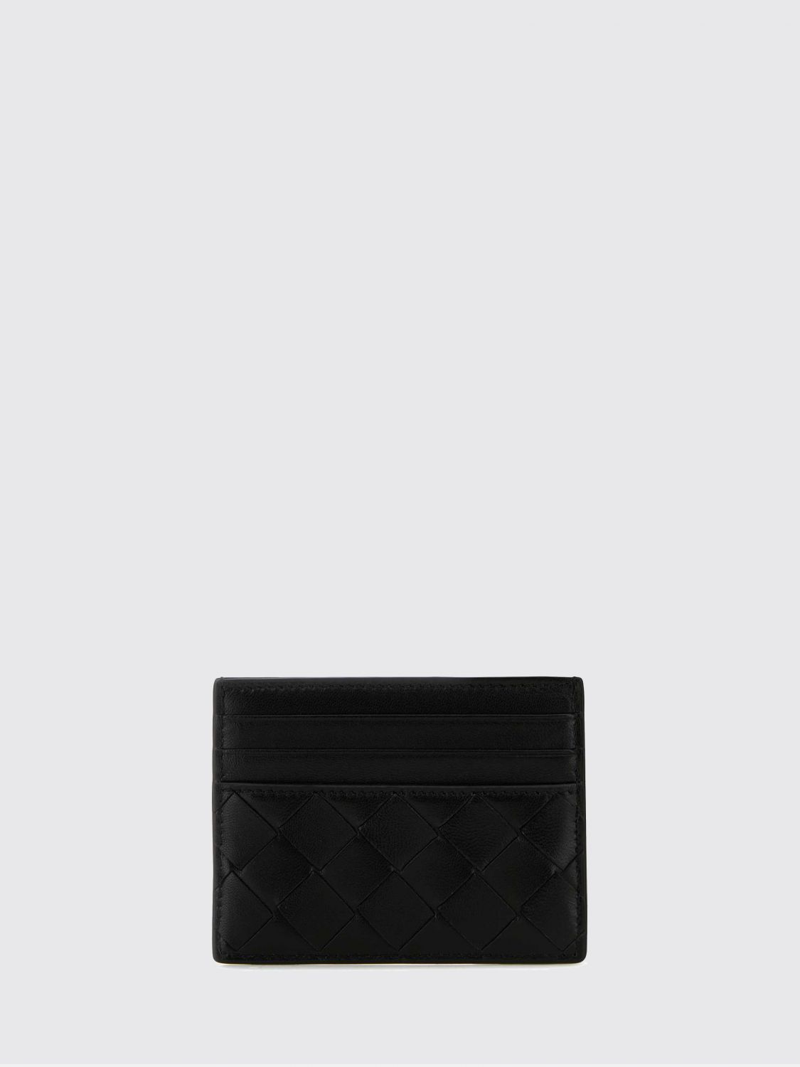 flat woven nappa calfskin card holder with 7 slots