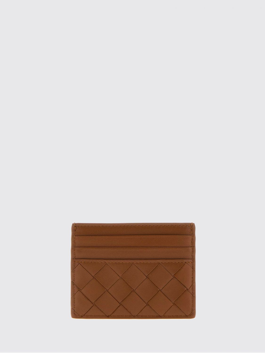 flat woven nappa calfskin card holder with 7 slots