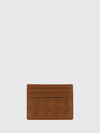 flat woven nappa calfskin card holder with 7 slots