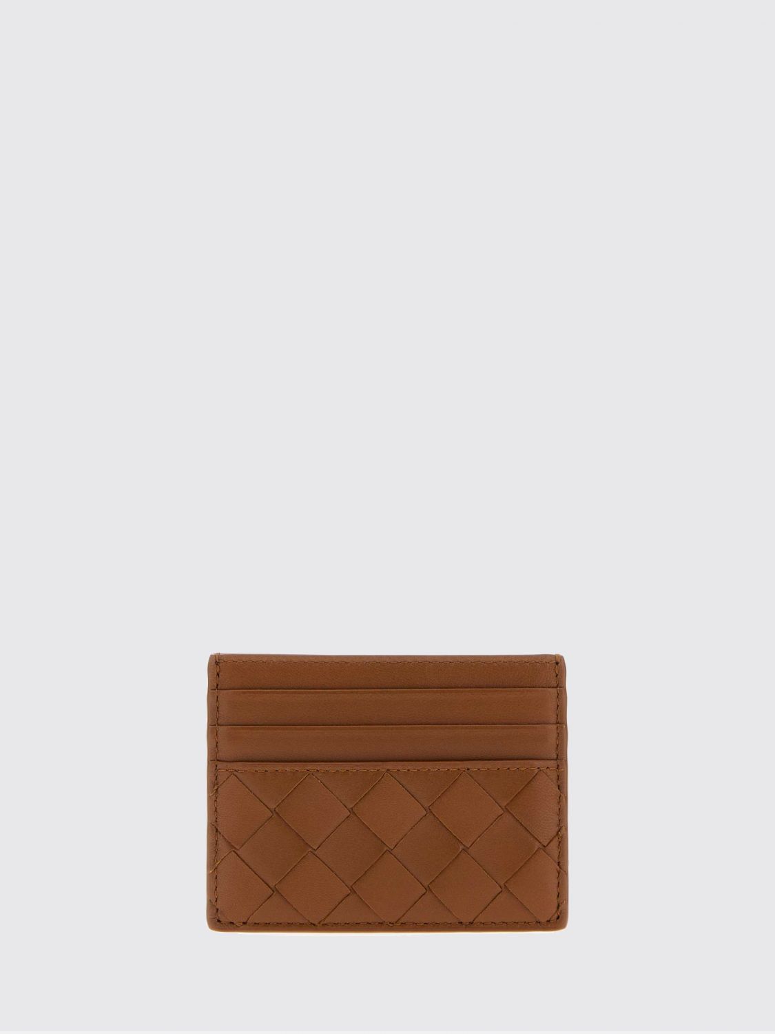 flat woven nappa calfskin card holder with 7 slots