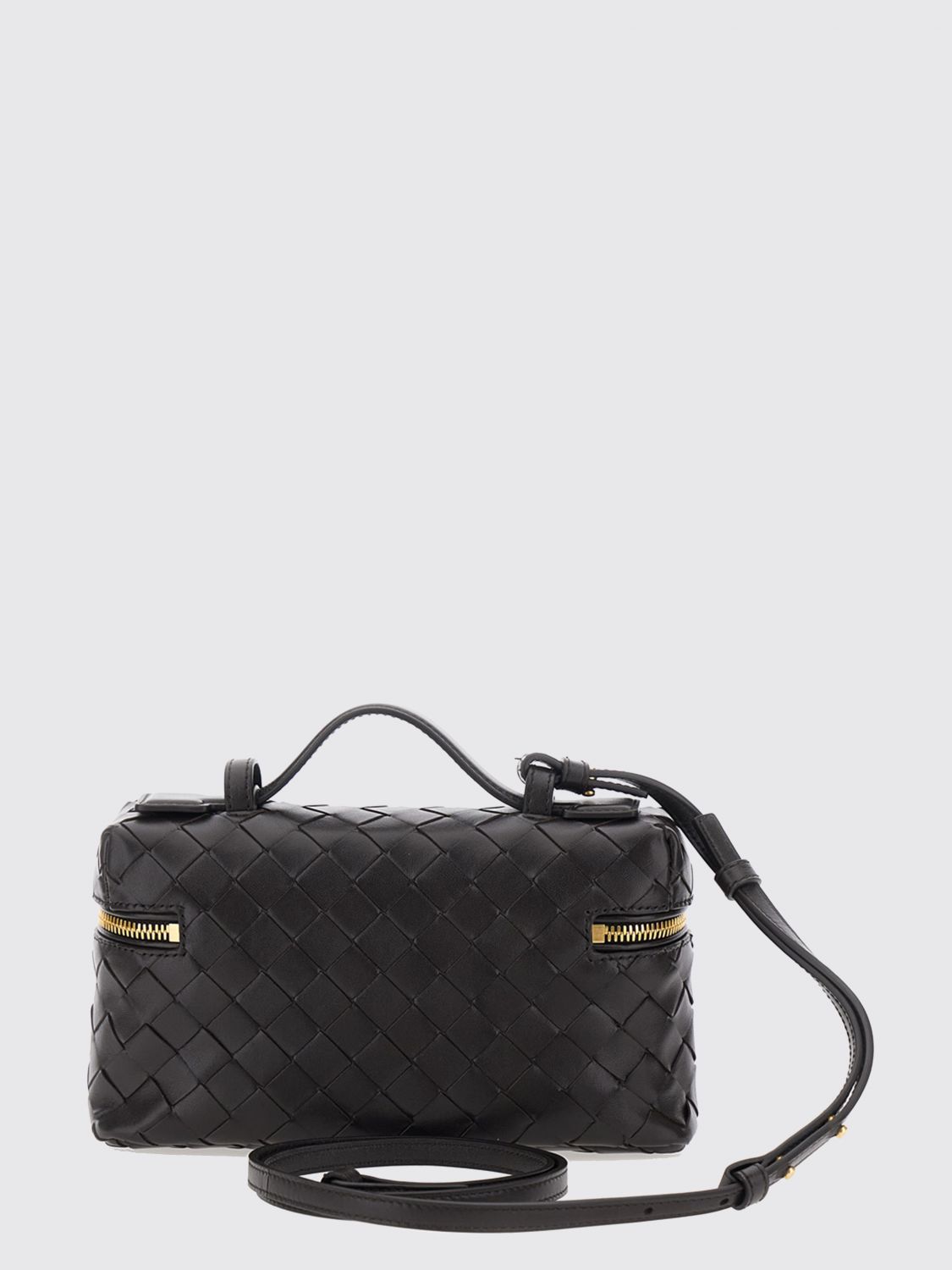 big bang mini intrecciato linen bag with removable strap