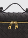 big bang mini intrecciato linen bag with removable strap