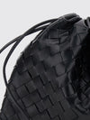 dustbag intrecciato calfskin bucket bag with drawstring
