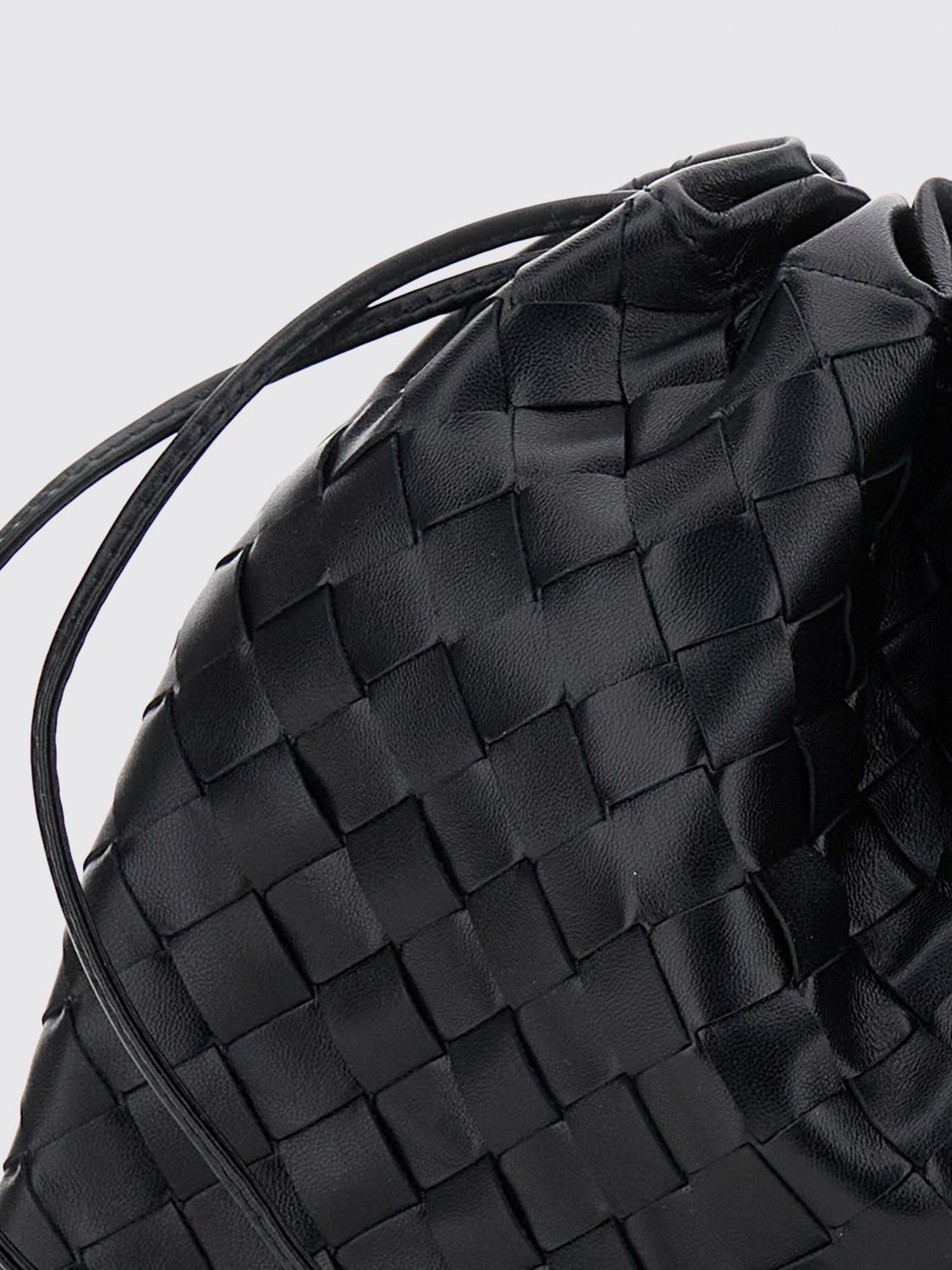 dustbag intrecciato calfskin bucket bag with drawstring