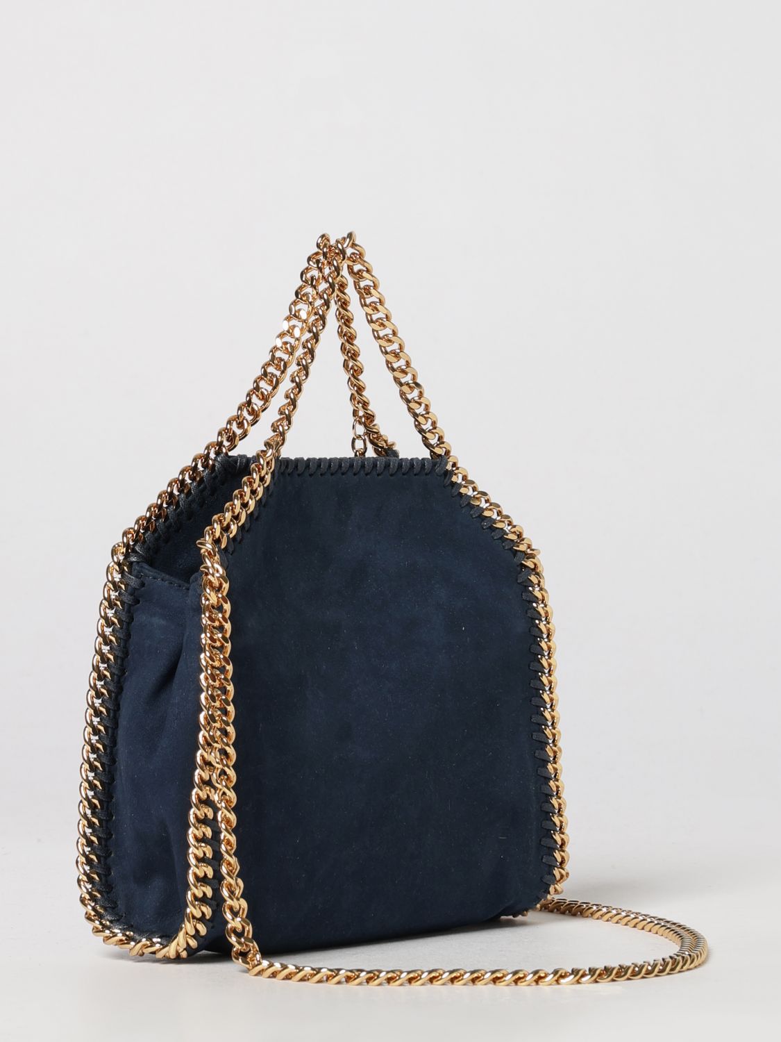 falabella mini synthetic leather bag with chain trims