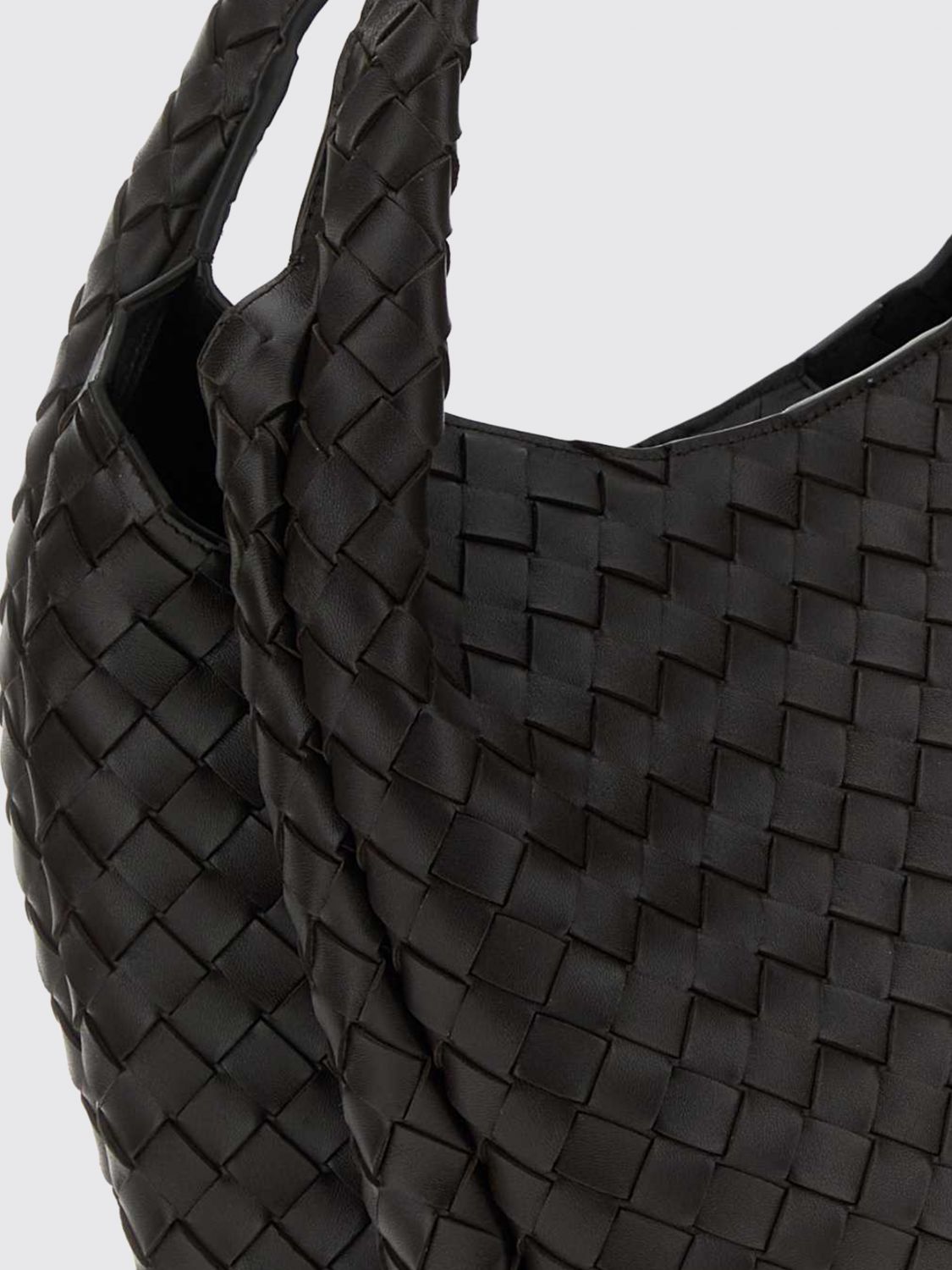 campana intrecciato lambskin hobo bag with woven handle