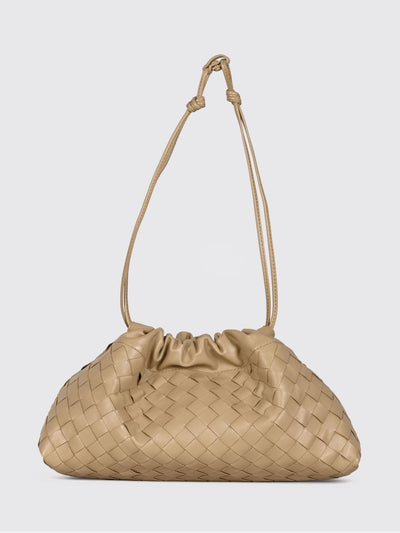 dustbag notte woven calfskin leather bucket bag