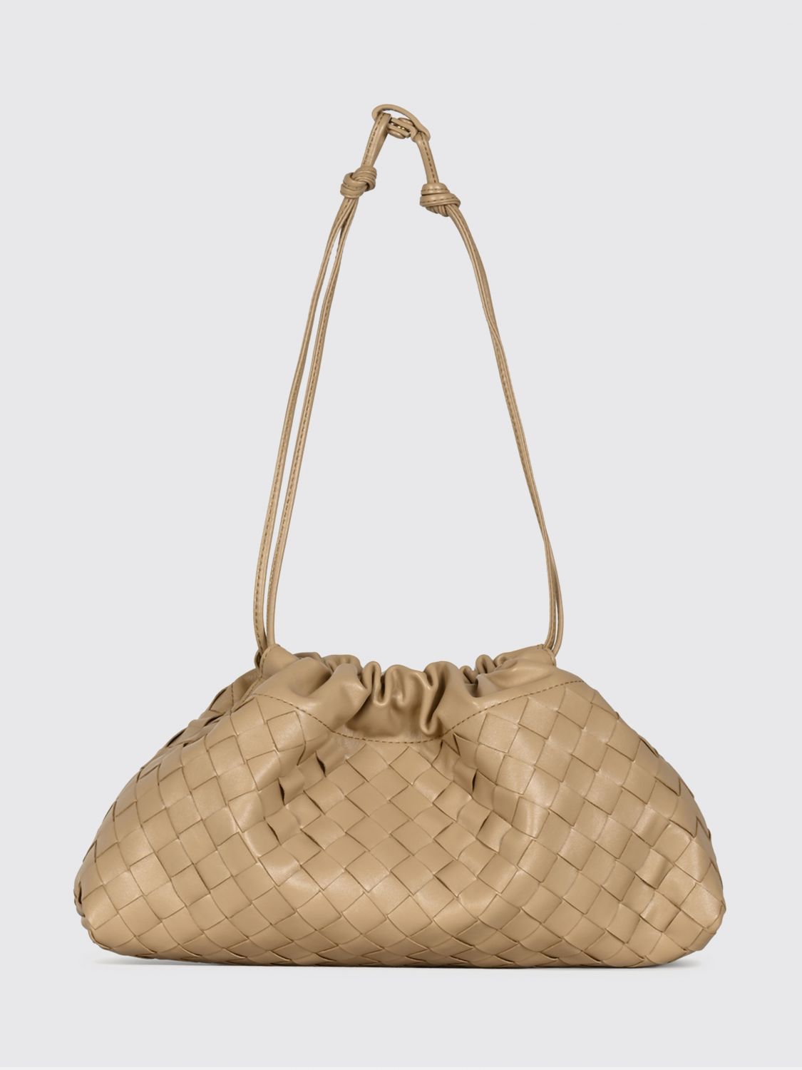 dustbag notte woven calfskin leather bucket bag