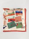 square silk foulard with an all-over graphic print