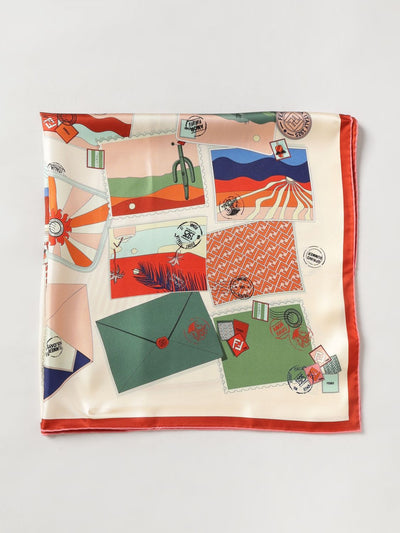 square silk foulard with an all-over graphic print
