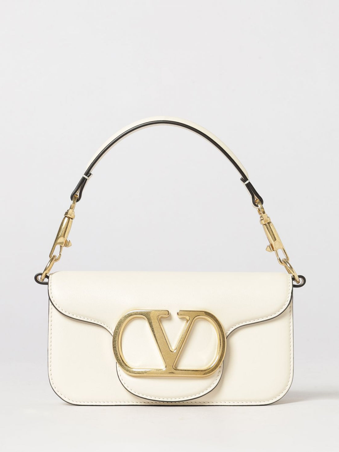 VALENTINO GARAVANI OS small locò shoulder bag in leather with vlogo signature