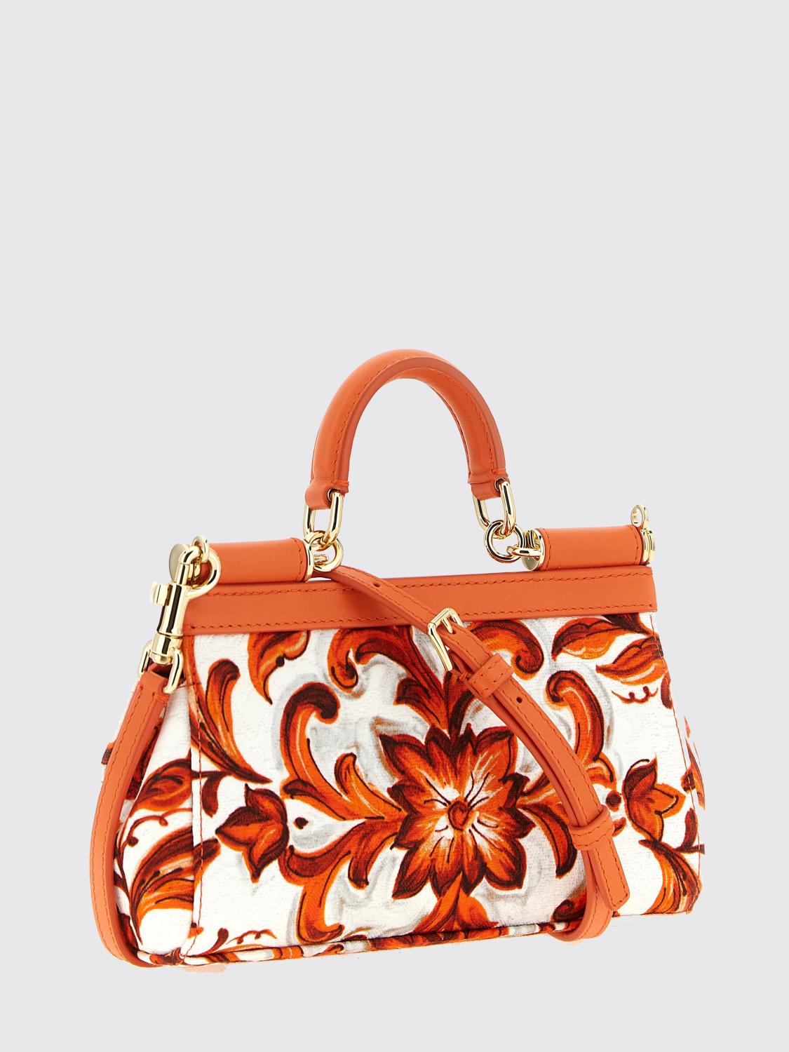 sicily mini calfskin leather bag with maiolica print and crystals