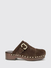 jeannette studded suede leather mules chloé with strap
