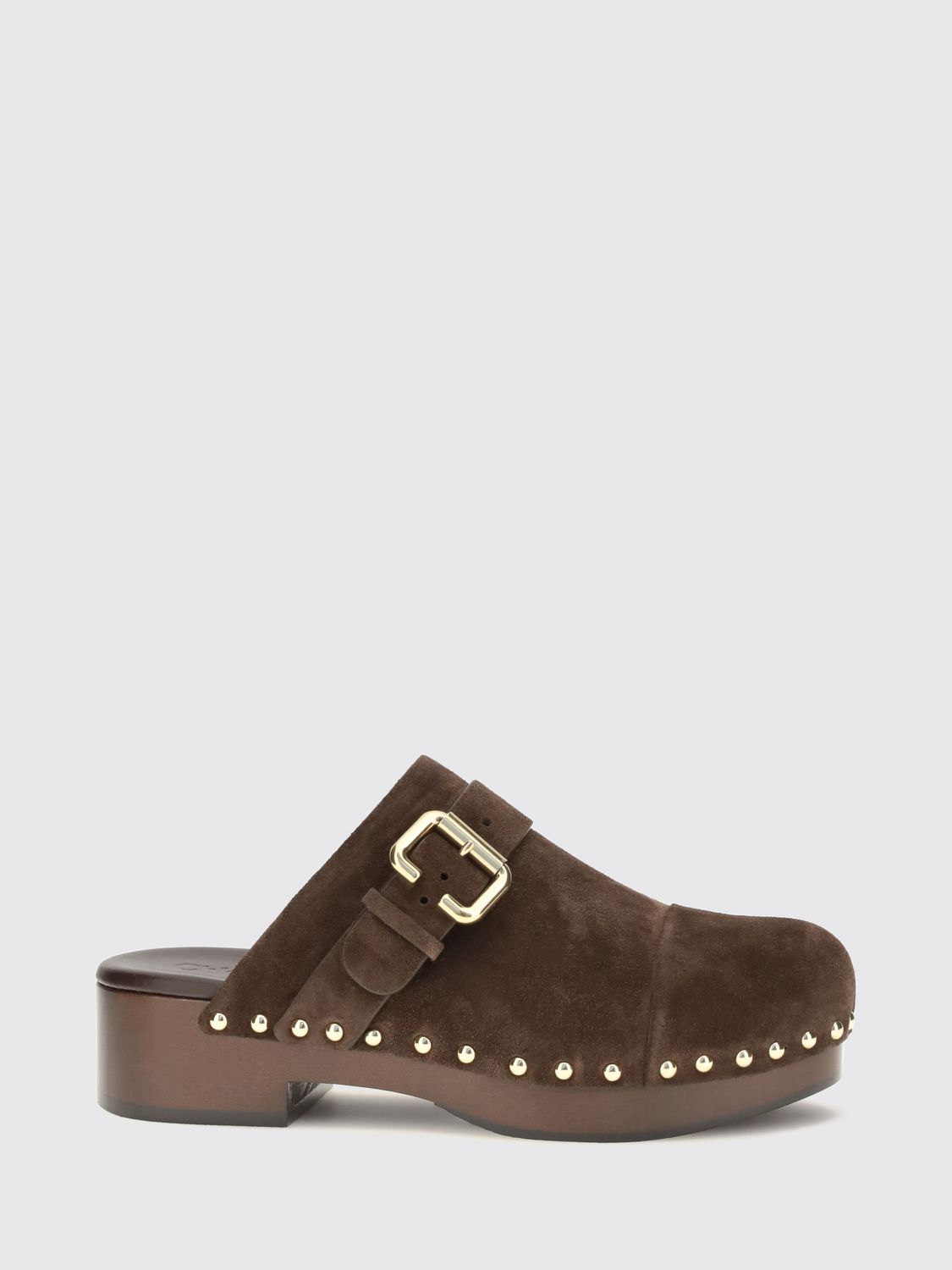 jeannette studded suede leather mules chloé with strap