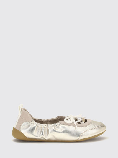 chloé kick ruched laminated calfskin leather ballet flats