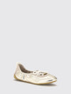 chloé kick ruched laminated calfskin leather ballet flats