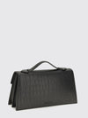 croc-effect calfskin handbag alexander with skull embellishment
