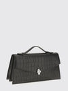 croc-effect calfskin handbag alexander with skull embellishment