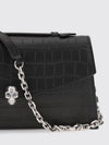 croc-effect calfskin handbag alexander with skull embellishment