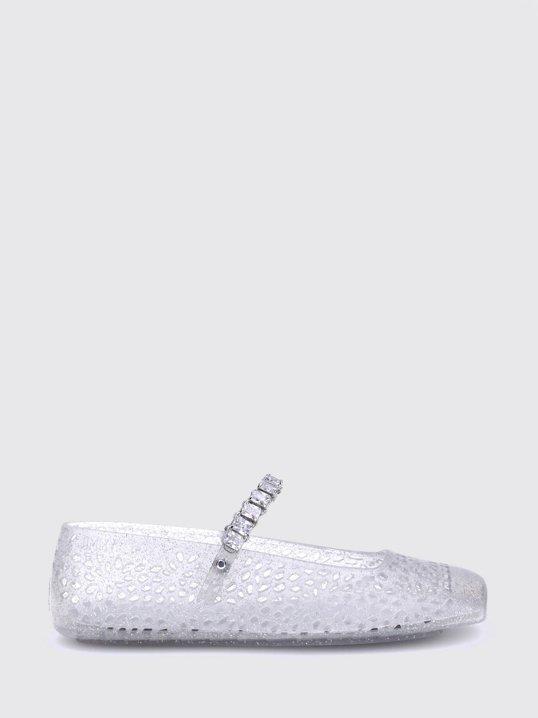 JIMMY CHOO 39 the jelly mary jane ballet flats in transparent pvc with crystals