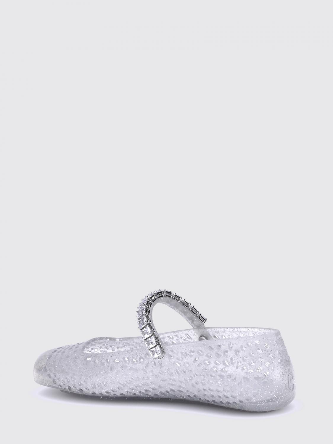 the jelly mary jane ballet flats in transparent pvc with crystals