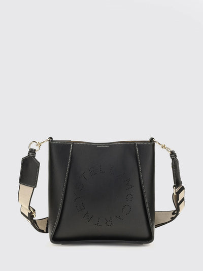 crossbody bag in faux leather with perforated logo