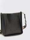 crossbody bag in faux leather with perforated logo