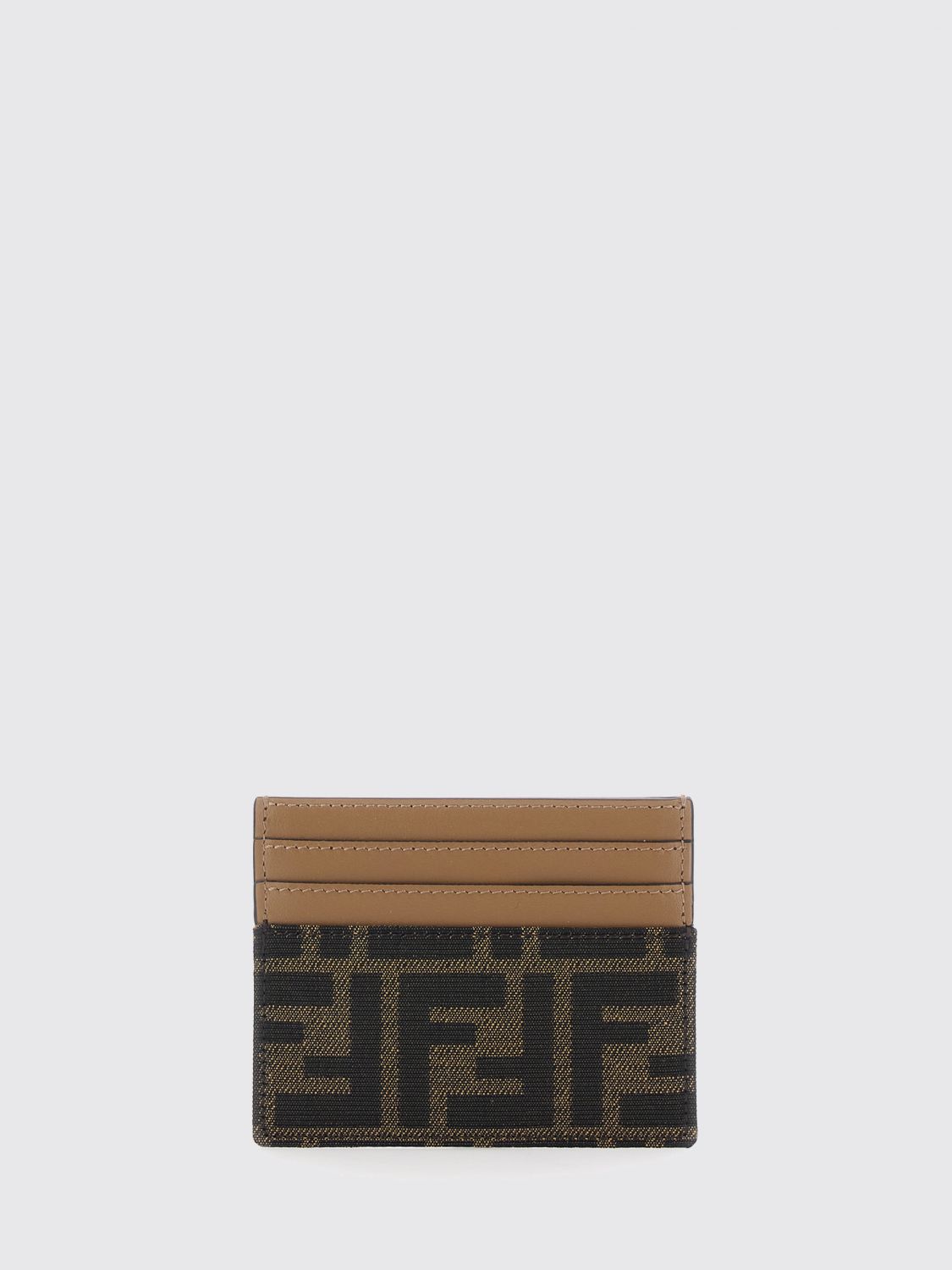 card holder in ff zucca jacquard fabric with six credit card slots